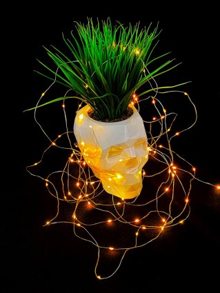 Фотография товара 'Winner Нить-Роса 100 Led на батарейках ЖЕЛТЫЙ 10м; пр-прозр, IP 20'