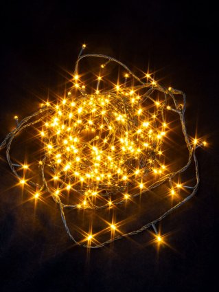 Фотография товара 'Winner Нить 300 led ЖЕЛТЫЙ 20м; черн-пр, контр. кнопка, IP 20'