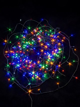 Фотография товара 'Winner Нить 510 led МУЛЬТИ 51м; черн-пр, без контр., flash-w, IP 20'