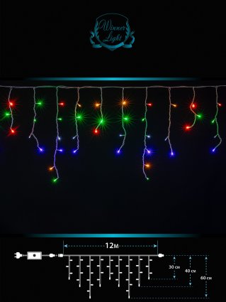 Фотография товара 'Winner m.02.6W.408.F+ Бахрома-ПВХ 408 Led 12x0.6x0.4x0.3'