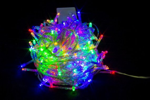 Фотография товара 'Winner Нить 200 led МУЛЬТИ 13,5м; прозр-пр, IP 20, шт.'