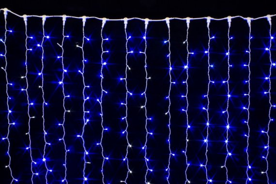 Фотография товара 'Winner Занавес-пвх 210 Led flash-w; 14 нитей, соединяется, IP 54, СИНИЙ 2х1,5м'