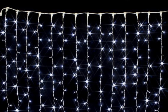 Фотография товара 'Winner Занавес-пвх 840 Led flash-w; 14 нитей, соединяется, IP 54, БЕЛЫЙ 2х6м'