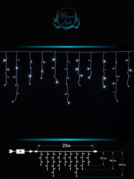 Фотография товара 'Winner w.02.6W.850.F+ Бахрома-каучук ПВХ 850 Led 25м, 0,6x0.4x0.3'