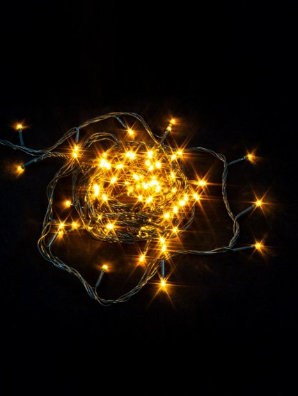 Фотография товара 'Winner Нить 100 led ЖЕЛТЫЙ 7м; черн-пр, контр. кнопка, IP 20'