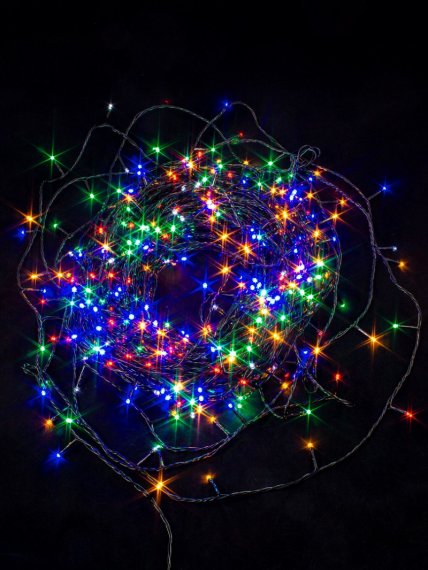 Фотография товара 'Winner Нить 510 led МУЛЬТИ 51м; черн-пр, без контр., flash-w, IP 20'